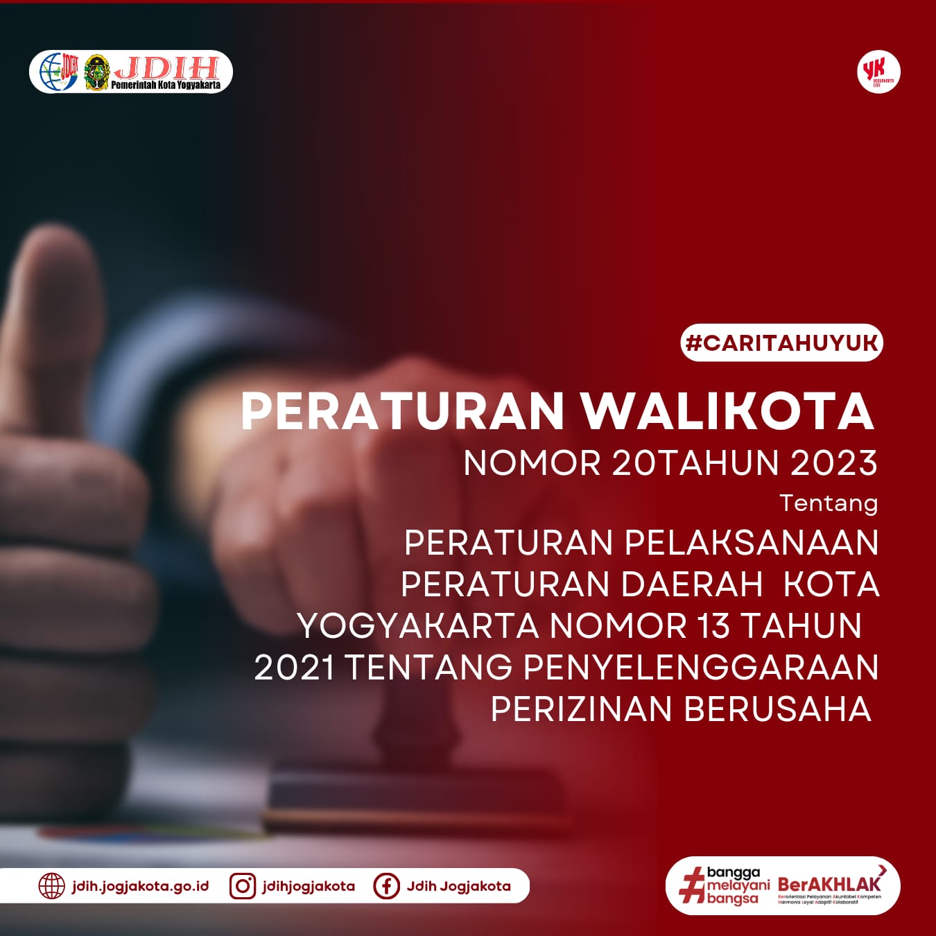 Penetapan Peraturan Walikota Yogyakarta Nomor 20 Tahun 2023